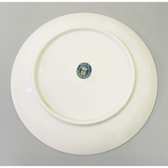 Vintage NC Fruit Orchard Plate 7.75” Plum Grapes Dessert Gold Trim Porcelain - Picture 4 of 5